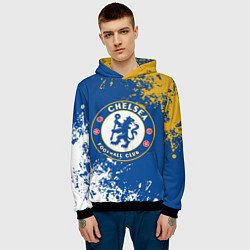 Толстовка-худи мужская ЧЕЛСИ, БРЫЗГИ КРАСОК, цвет: 3D-черный — фото 2