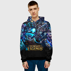 Толстовка-худи мужская LEAGUE OF LEGENDS ЛИГА ЛЕГЕНД ГЕРОИ, цвет: 3D-черный — фото 2