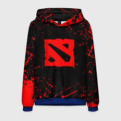 Толстовка-худи мужская DOTA 2 БРЫЗГИ КРАСОК ДОТА 2 ЛОГО, цвет: 3D-синий
