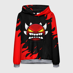 Толстовка-худи мужская Geometry Dash: Demon Red Fire, цвет: 3D-меланж