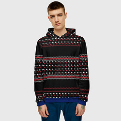 Толстовка-худи мужская НОВОГОДНИЙ ПАТТЕРН SWEATER, цвет: 3D-синий — фото 2