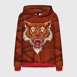 Толстовка-худи мужская Тигр Evil, цвет: 3D-красный