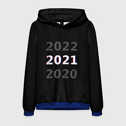 Толстовка-худи мужская 2020 2021 2022, цвет: 3D-синий