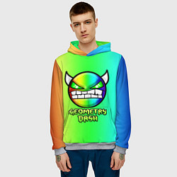 Толстовка-худи мужская Geometry Dash, цвет: 3D-меланж — фото 2