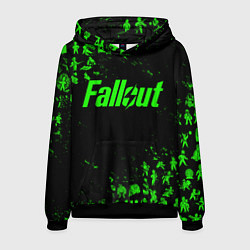 Толстовка-худи мужская FALLOUT ПУПСЫ ПАТТЕРН ЗЕЛЁНЫЙ ЯДЕРНАЯ ЗИМА, цвет: 3D-черный
