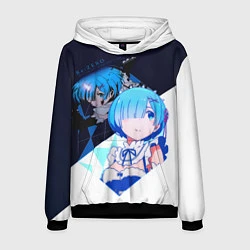 Толстовка-худи мужская Rem Re:zero, цвет: 3D-черный