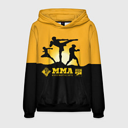 Толстовка-худи мужская ММА Mixed Martial Arts, цвет: 3D-черный