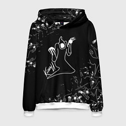 Толстовка-худи мужская KIZARU ПРИЗРАК ЛОГО БЕЛЫЙ, цвет: 3D-белый