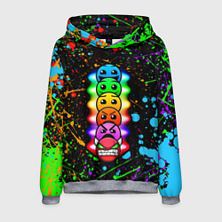 Толстовка-худи мужская Geometry Dash: Splashes of Paint, цвет: 3D-меланж