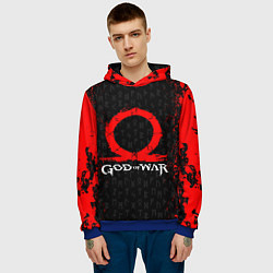 Толстовка-худи мужская GOD OF WAR КРАТОС ЛОГО, цвет: 3D-синий — фото 2