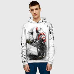 Толстовка-худи мужская КРАТОС С МЕЧАМИ, БОГ ВОЙНЫ, цвет: 3D-белый — фото 2