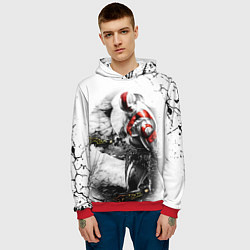 Толстовка-худи мужская КРАТОС С МЕЧАМИ, БОГ ВОЙНЫ, цвет: 3D-красный — фото 2