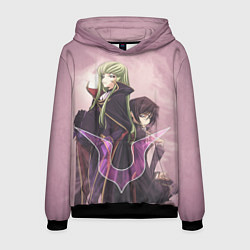 Толстовка-худи мужская Code Geass, Лелуш Ламперуж и C C, цвет: 3D-черный