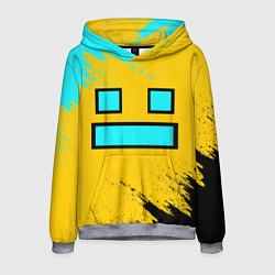 Толстовка-худи мужская GEOMETRY DASH SMILE БРЫЗГИ КРАСОК, цвет: 3D-меланж
