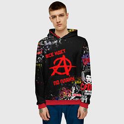 Толстовка-худи мужская ВСЁ ИДЁТ ПО ПЛАНУ ГРАЖДАНСКАЯ ОБОРОНА ЛОГО РОК ГРУ, цвет: 3D-красный — фото 2