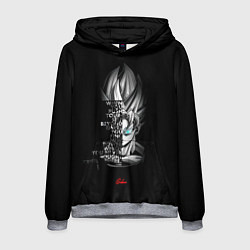 Толстовка-худи мужская Сон Гоку эпичная надпись - Dragon Ball, цвет: 3D-меланж
