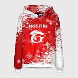 Толстовка-худи мужская Free Fire - Новогодний, цвет: 3D-белый