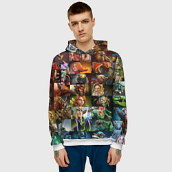 Толстовка-худи мужская HEROES DOTA 2 ПЕРСОНАЖИ ДОТА 2, цвет: 3D-белый — фото 2