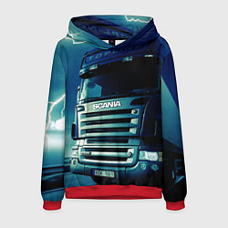 Толстовка-худи мужская SCANIA Дальнобой 2022, цвет: 3D-красный