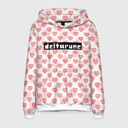 Толстовка-худи мужская DELTARUNE PATTERN LOGO, цвет: 3D-белый