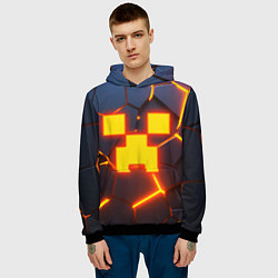 Толстовка-худи мужская ОГНЕННЫЙ КРИПЕР 3D ПЛИТЫ FIRE CREEPER, цвет: 3D-черный — фото 2