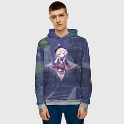 Толстовка-худи мужская Цици Qiqi в примогеме, Genshin Impact Геншин импак, цвет: 3D-меланж — фото 2