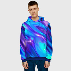 Толстовка-худи мужская Neon Holographic, цвет: 3D-синий — фото 2