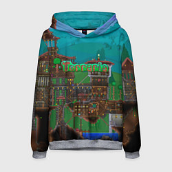 Толстовка-худи мужская Дом в Террарии, цвет: 3D-меланж