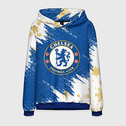 Толстовка-худи мужская НОВОГОДНИЙ ЧЕЛСИ, CHELSEA НОВЫЙ ГОД, цвет: 3D-синий