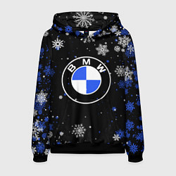 Толстовка-худи мужская НОВОГОДНИЙ БМВ НОВЫЙ ГОД BMW, цвет: 3D-черный