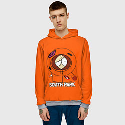 Толстовка-худи мужская South Park - Южный парк Кенни, цвет: 3D-меланж — фото 2