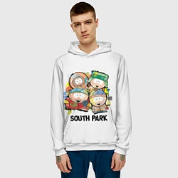 Толстовка-худи мужская South Park - Южный парк краски, цвет: 3D-белый — фото 2