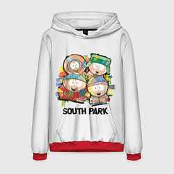 Толстовка-худи мужская South Park - Южный парк краски, цвет: 3D-красный