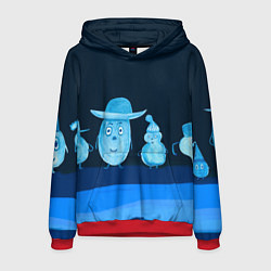 Толстовка-худи мужская Смешные маленькие человечки в шляпках 3D, цвет: 3D-красный