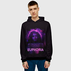 Толстовка-худи мужская Сериал Euphoria - Ру Беннетт, цвет: 3D-черный — фото 2