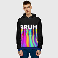 Толстовка-худи мужская BRUH Братан, цвет: 3D-синий — фото 2