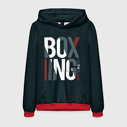 Толстовка-худи мужская Бокс - Boxing, цвет: 3D-красный