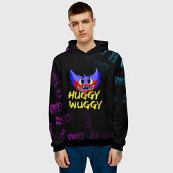 Толстовка-худи мужская HUGGY WUGGY PATTERN, цвет: 3D-черный — фото 2