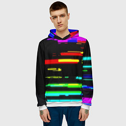 Толстовка-худи мужская Color fashion glitch, цвет: 3D-белый — фото 2