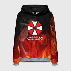 Толстовка-худи мужская Umbrella Corporation пламя, цвет: 3D-меланж