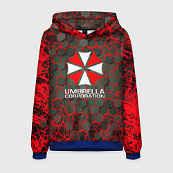 Толстовка-худи мужская Umbrella Corporation соты, цвет: 3D-синий