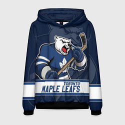 Толстовка-худи мужская Торонто Мейпл Лифс, Toronto Maple Leafs Маскот, цвет: 3D-черный