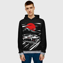 Толстовка-худи мужская TOYOTA SUPRA Под Луной, цвет: 3D-меланж — фото 2