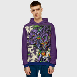 Толстовка-худи мужская Evangelion Eva-01, цвет: 3D-синий — фото 2