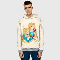 Толстовка-худи мужская Линк и Зельда с яблоками, цвет: 3D-меланж — фото 2