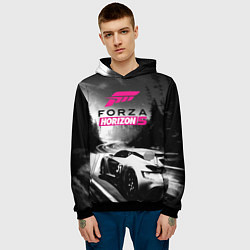 Толстовка-худи мужская Forza Horizon 5 - night race, цвет: 3D-черный — фото 2