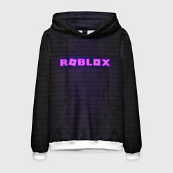 Толстовка-худи мужская ROBLOX NEON LOGO ИГРА РОБЛОКС, цвет: 3D-белый