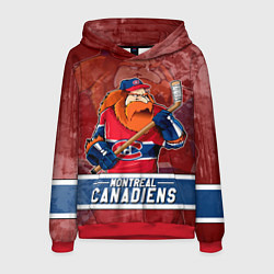 Толстовка-худи мужская Монреаль Канадиенс, Montreal Canadiens Маскот, цвет: 3D-красный