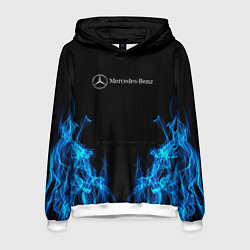 Толстовка-худи мужская Mercedes-Benz Fire, цвет: 3D-белый