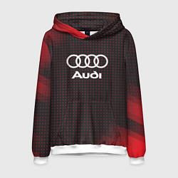 Толстовка-худи мужская Audi logo, цвет: 3D-белый